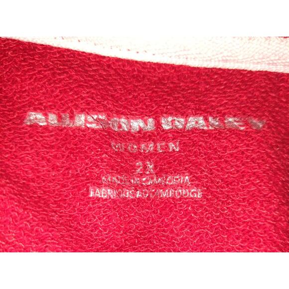 Allison Daley Red Sweatshirt Plus 2X Nautical Boating Sailor Pinstripe Candy - Picture 6 of 16